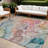 HomeRoots 8' X 10' Blue Abstract Washable Indoor Outdoor Area Rug-113007787