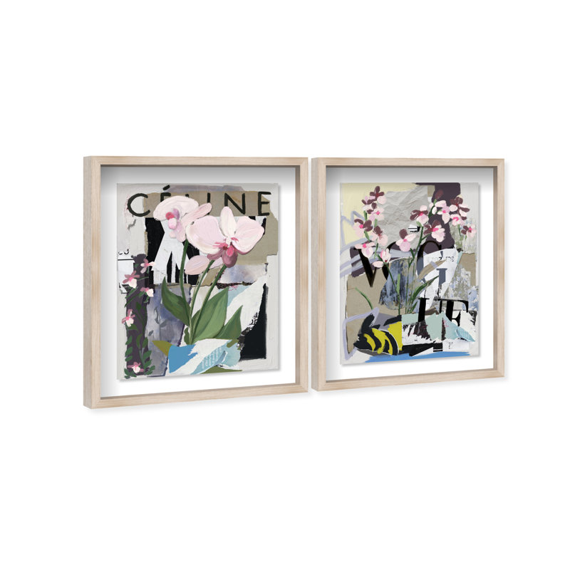 Fine Art Fashion Set Shadowbox Floral & Botanical Print by Oliver Gal, Black Frame, 16 x 20, 31.5"H x 37.5"W