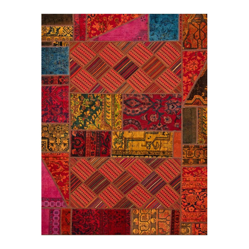 Tapis décoratif multicolore Patchwork Look, Tapis de couloir 4 pi 11 po x 9 pi 10 po
