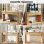 Table basse avec 2 tiroirs et tablette ouverte