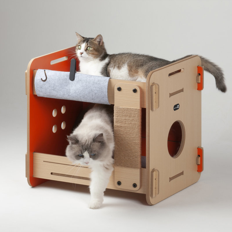 Hewe Cat Bunk Bed with Scratch Post