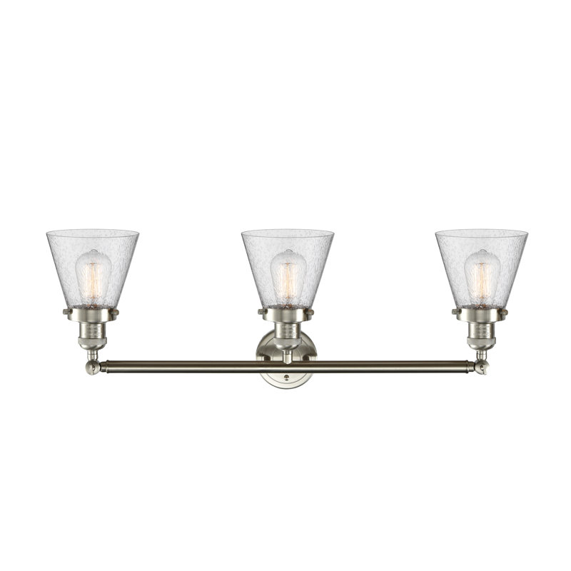 Éclairage pour meuble-lavabo 3 lumières Shauna Cone, DEL, Nickel satiné brossé