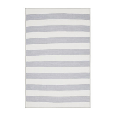 Tapis bleu/blanc contemporain
