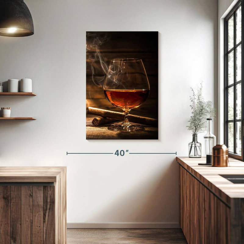 Yarlin Cigar With Whiskey, 39" H x 26" W