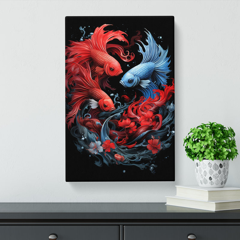 Siamese Fighting Fish Gothic No.2 - No Frame Print, 50cm H x 35cm W x 3cm D
