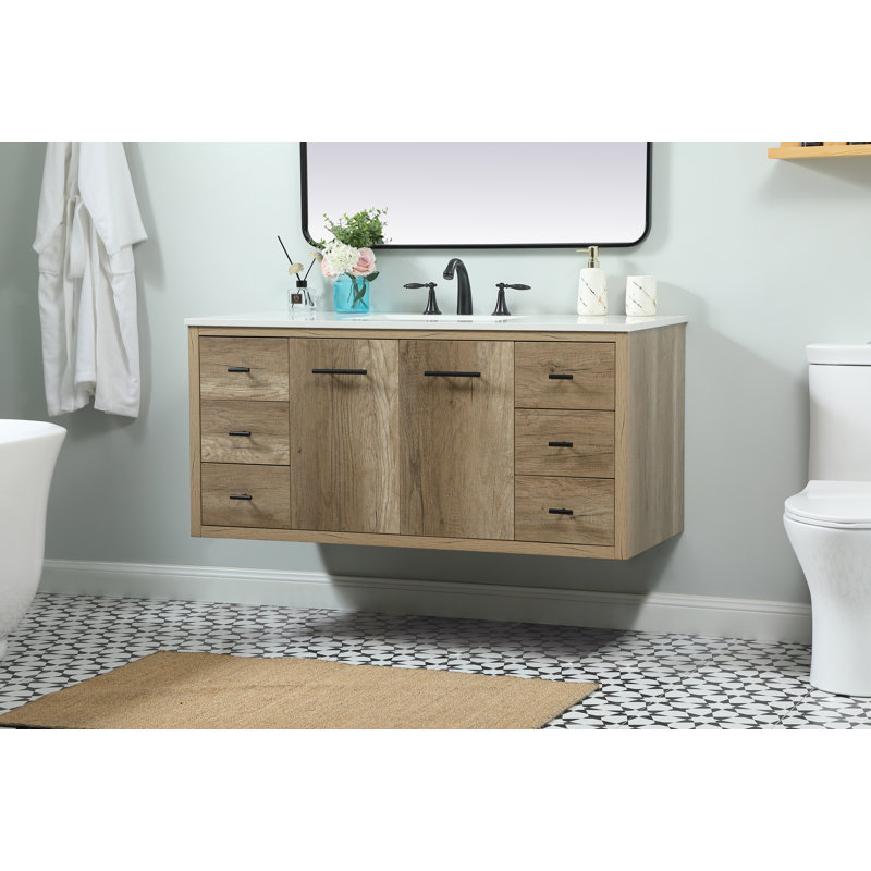 Ensemble de meuble-lavabo simple 48 po Cyrus, Chêne naturel