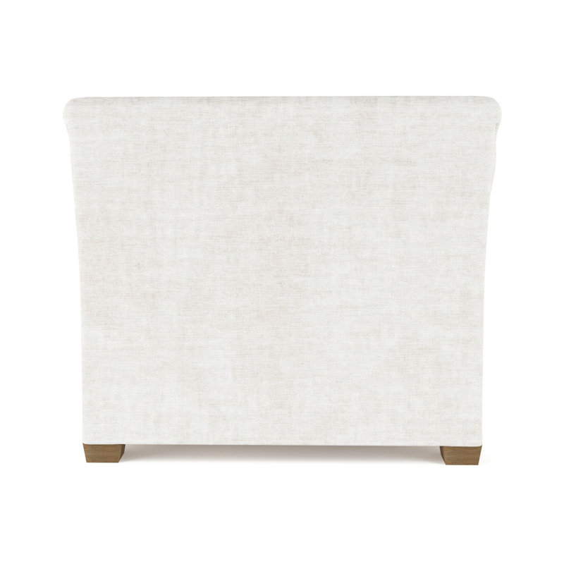 Transitional Armchair, Crushed Velvet Alabaster, 32" H x 43" W x 46" D, Weathered