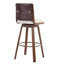 Tabouret de bar pivotant rembourré avec dossier, chaise de bar à hauteur de comptoir moderne avec structure en métal