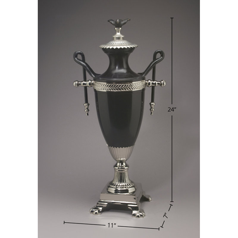 Urn décorative Erikson, Noir / argent poli