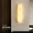 Modern Minimalist Led Linear Flush Mounted Sconce - Elegant Marble Texture With Gold Accent Strip-1256372370