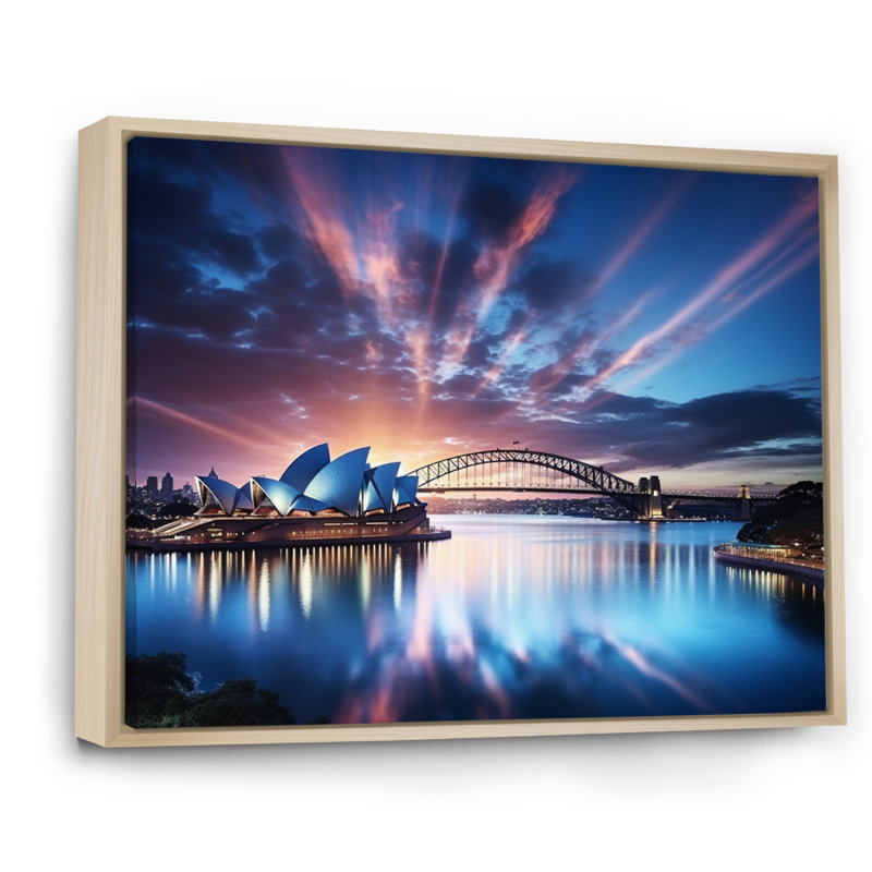Australie, Australie, Sydney II, impression sur toile encadrée, H 16 po x l 32 po x P 1 po, Cadre naturel flottant
