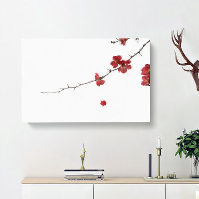 Pink Petal Falling - Wrapped Canvas