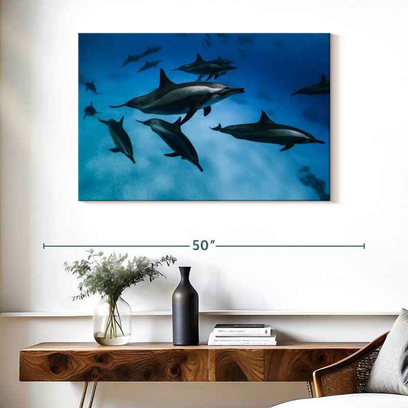 Crowle Striped Dolphins, 26" H x 39" W