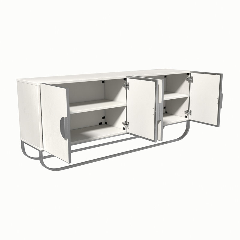 Buffet avec rangement 70 po Dedrian, Crème / gris