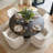 4 - Person Dining Table Sets With Solid  Round Table & 4 Upholstered Fabric Chairs-127659371-127659372