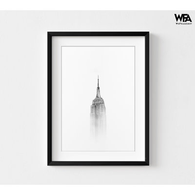 NYC Fog By Leah Straatsma, Concrete Jungle Black And White Empire State Building Picture Print, Manhattan New York City Artwork