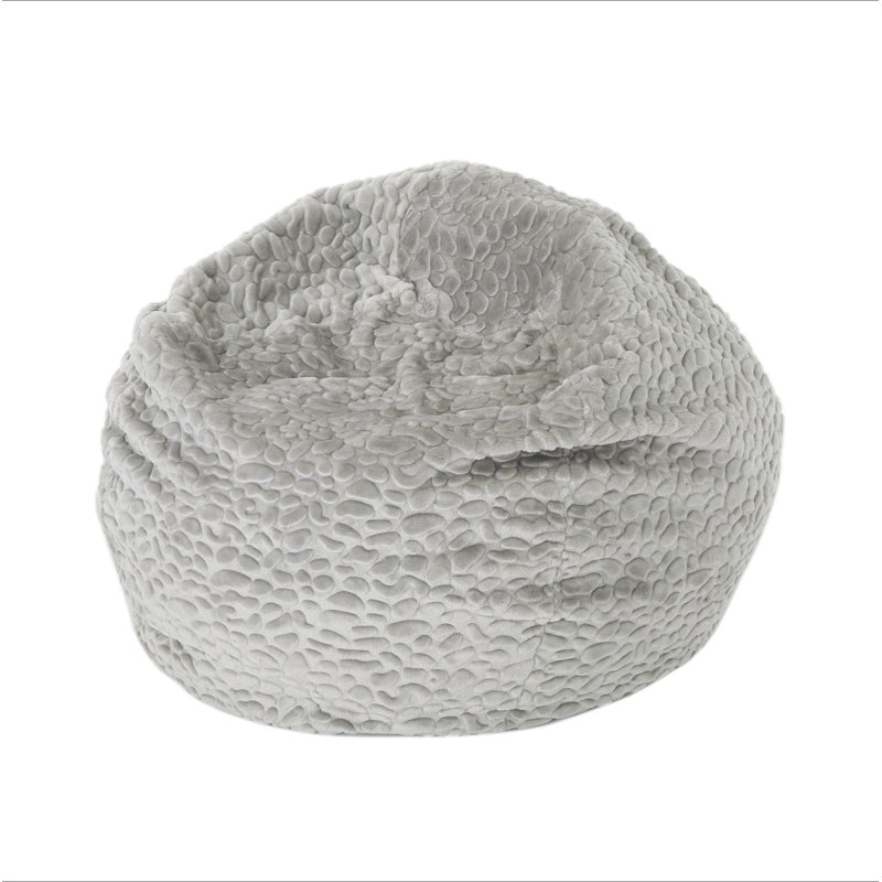 Fauteuil à billes arrondi en fausse fourrure Yasmin