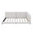 Linen Upholstered Floor Bed With USB Ports And Wood Slat Support-311912668