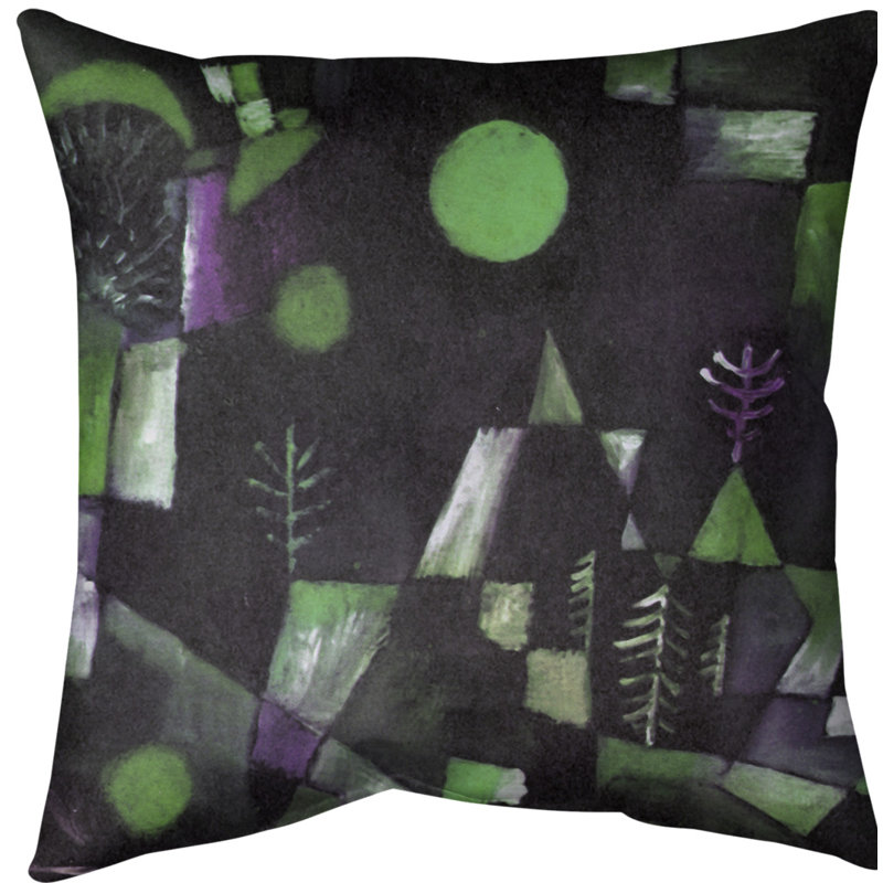 Coussin euro full moon, Bourre en polyester, Vert, Polyester filé