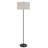 Cromwell Floor Lamp - 58.75"H Black Metal with Burlap Drum Shade 150W E26 3-Way Rotary Switch Slim Pole Design, Contemporary-1777847269-1777847268