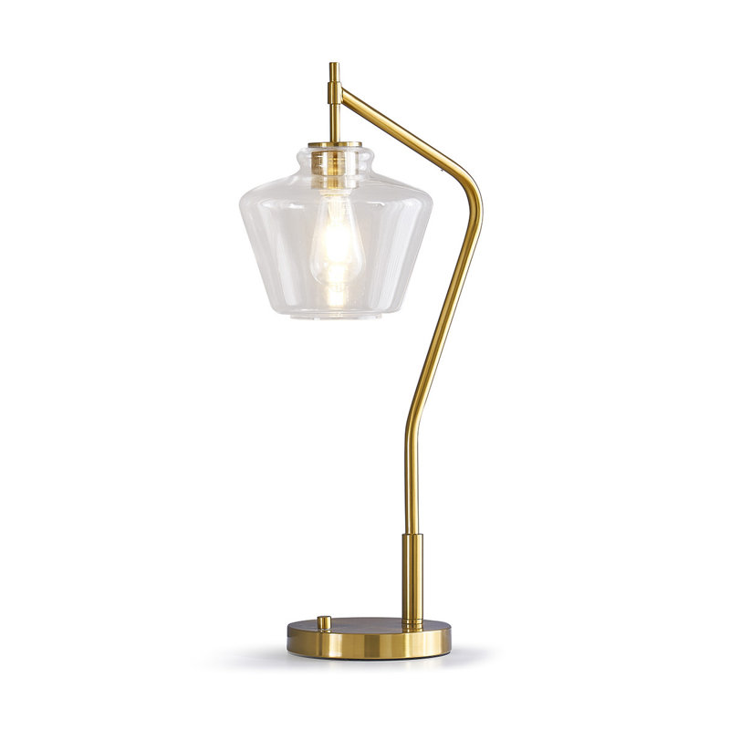 Lampe de table 26,5 "Cafe, Laiton brossé, Transparent