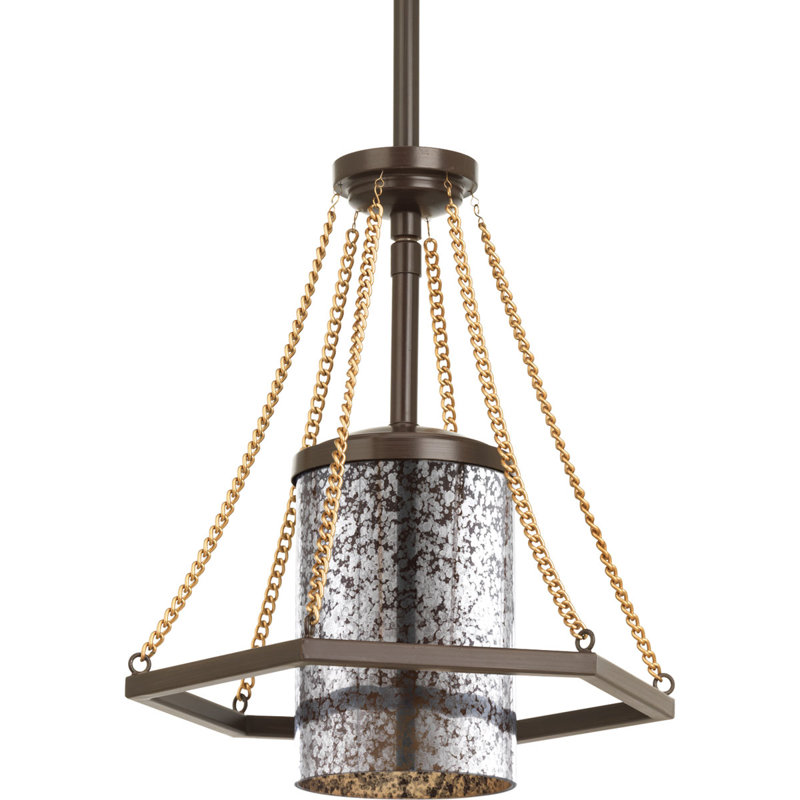 Luminaire suspendu 1 lumière à cône simple Garvin, Bronze antique