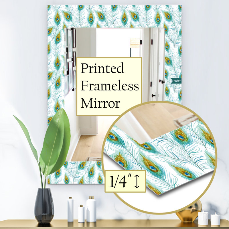 Miroir de salle de bain/meuble-lavabo moderne et contemporain Peacock Feather, H 24 po x l 32 po