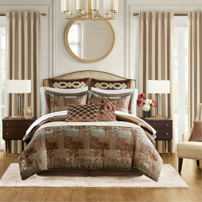 Ensemble d'édredon en jacquard très luxueux avec jupe de lit et taies décoratives pour très grand lit King