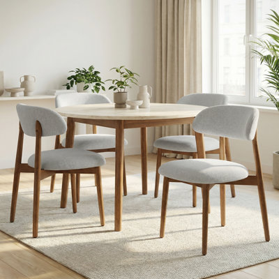 Chaise d'appoint rembourrée en bois massif