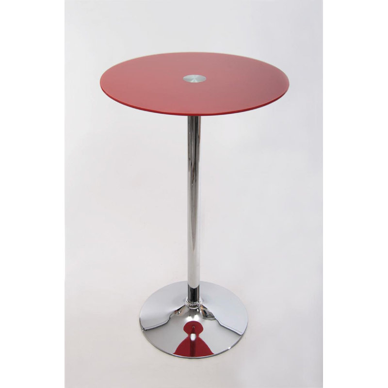 Jaelyn Round Glass Top Dining Table, Red
