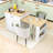Kitchen Island with Extendable Dining Table, Built-in Charging Station and Lockable Wheels-105502193