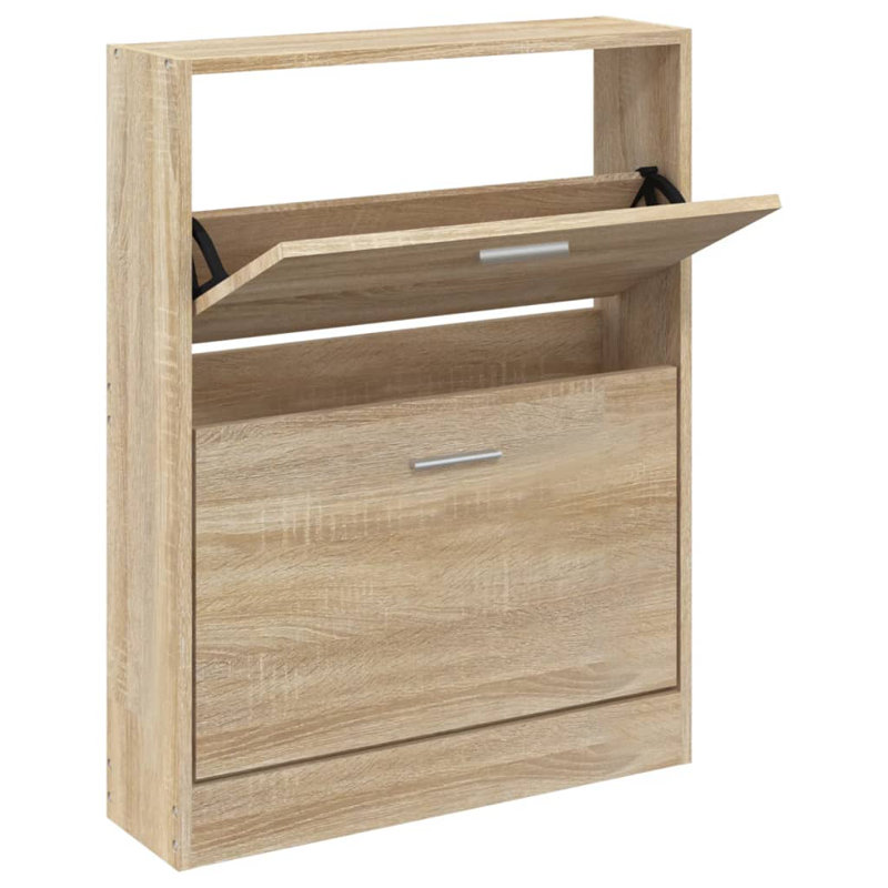 6 Pair Shoe Storage Cabinet, Oak
