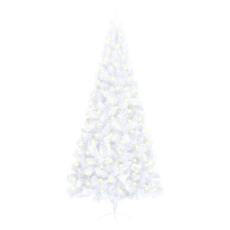  Demi-arbre de Noël artificiel en PVC blanc, acier grand