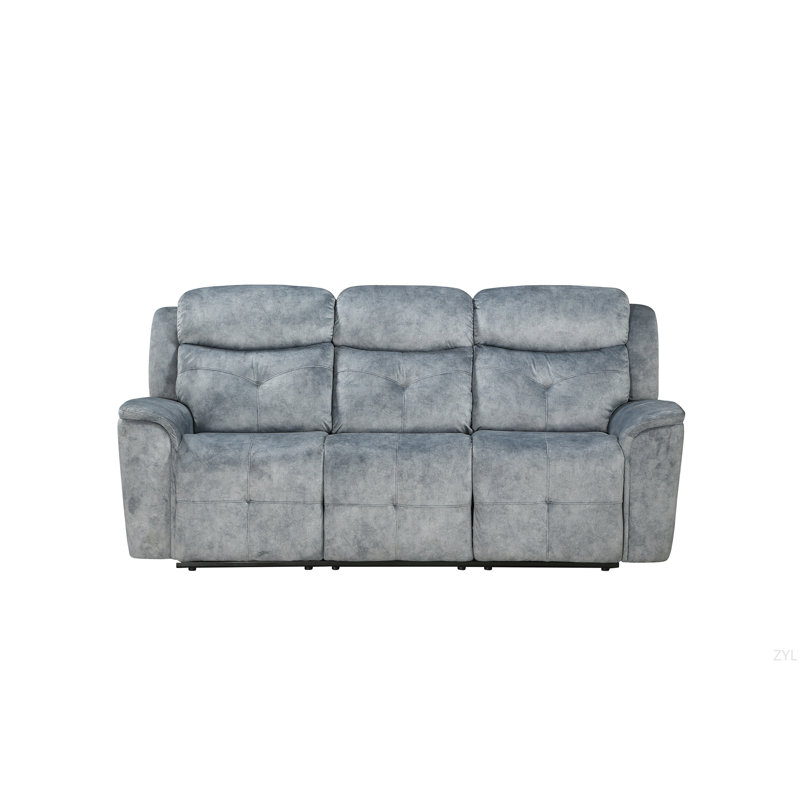 Canapé inclinable manuel argenté en tissu gris