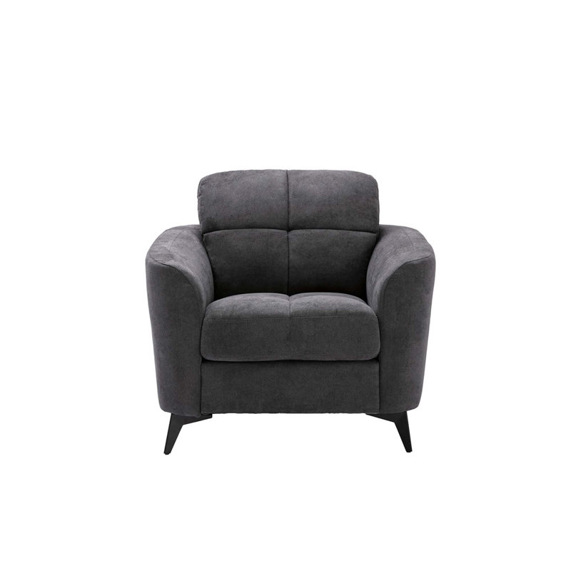 Chaise l 39 po en tissu gris, Gris