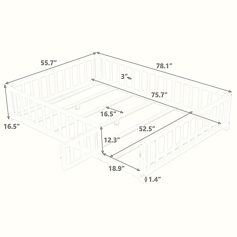 Lit plateforme Jalaycia, Blanc