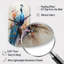 Filahy Blue Coral Indian Art Dancing Peacock II - horloge murale cylindrique en métal, impression asymétrique bleue-670958132