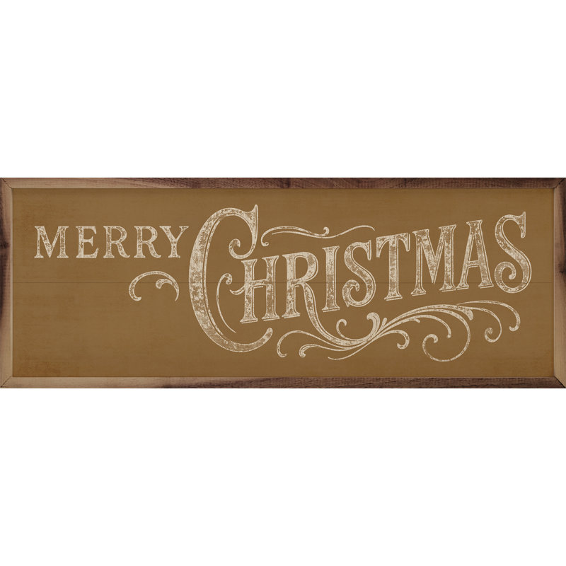 Joyeux Noël orné, Doré, H 24 po x l 36 po