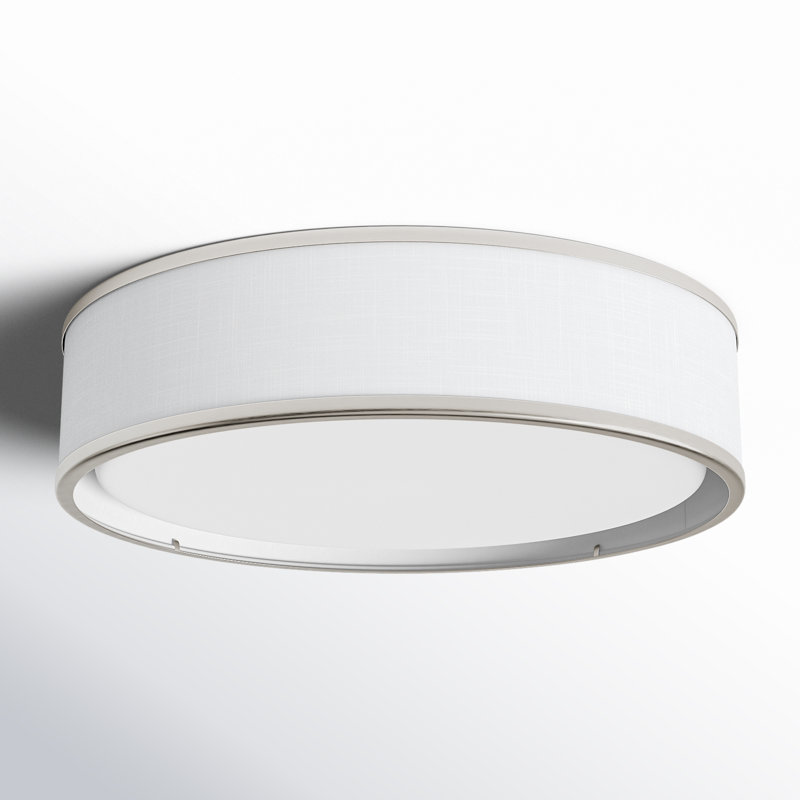 Plafonnier encastré à trois lumières DEL Jessalyn, H 5,5 po x l 20 po x P 20 po, Nickel satiné / Blanc