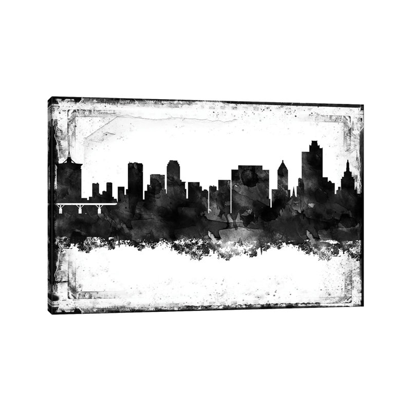 Tulsa Black & White Film by WallDecorAddict - Wrapped Canvas Print, 101.6 cm H x 66.04 cm W x 3.175 cm D