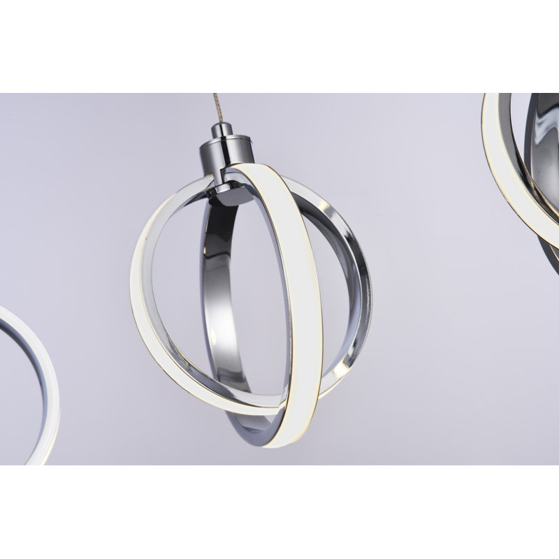 Luminaire suspendu chromé à 3 lumières Lepper