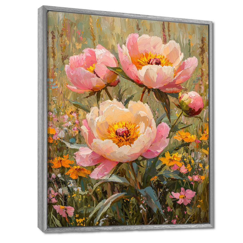 «Harkness Pe pivons In The Wildflower Patch IV», impression sur toile encadrée, H 20 po x l 12 po, Argent argent