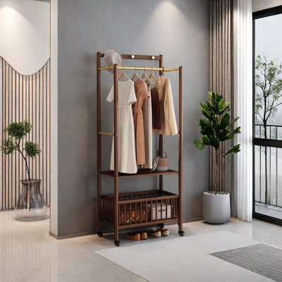 Mobile Coat Rack with Storage