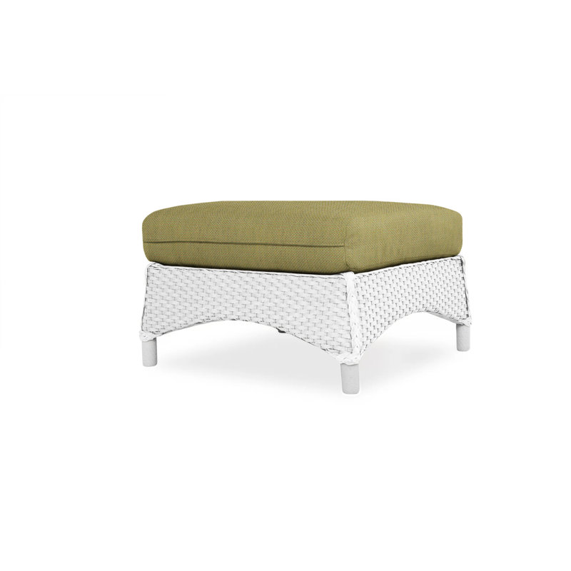 Mandalay Outdoor Ottoman, Decorline Navy, White