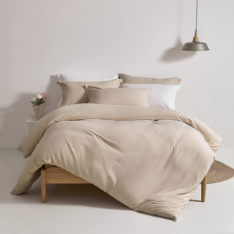 MILDLY Home essentials Super Soft Duvet Cover - 100% Washed Microfiber Comforter Cover Set 3 Pieces,Wrinkle-resistant and highly elastic