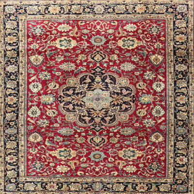 Tapis beige/gris/rouge traditionnel Nepeta