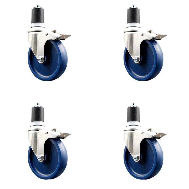Roulettes pivotantes, H 5 po x l 5 po