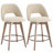 Wylee 26.8" Mid-Century Modern Upholstered Swivel Counter Stool with Solid Wood Frame and Curved Back-1615243651