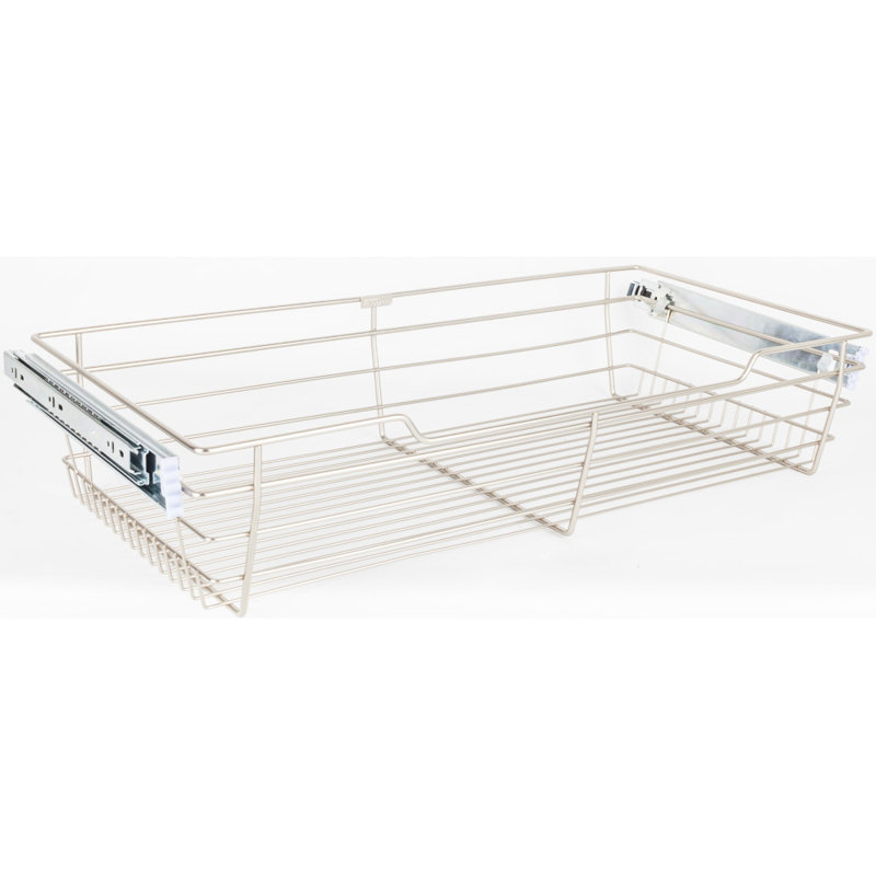 Metal Drawer, 6" H x 23" W x 16" D, Satin Nickel