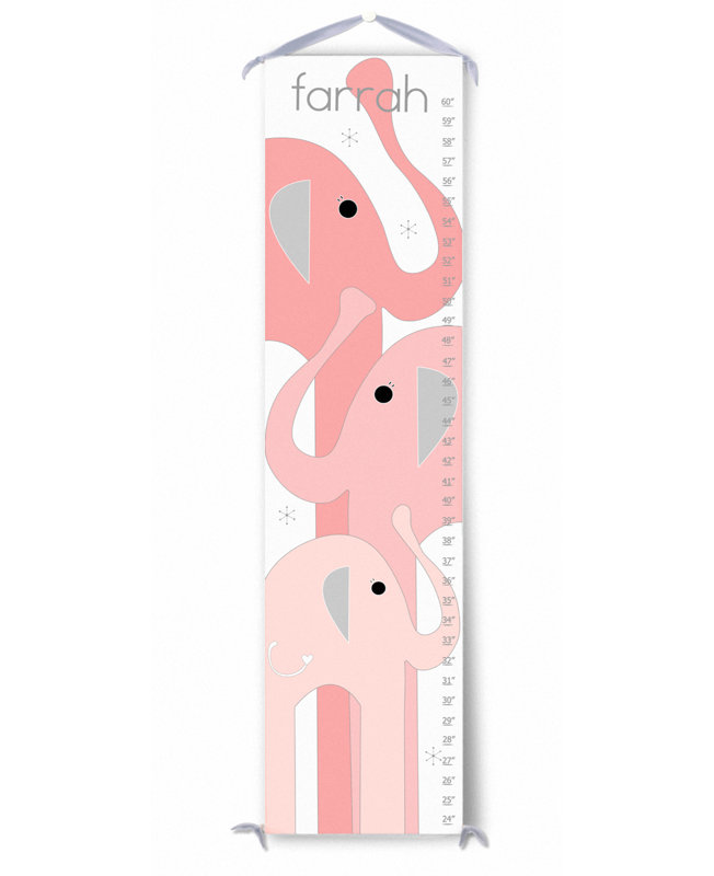 Tableau de croissance personnalisé éléphant, Rose, Oui